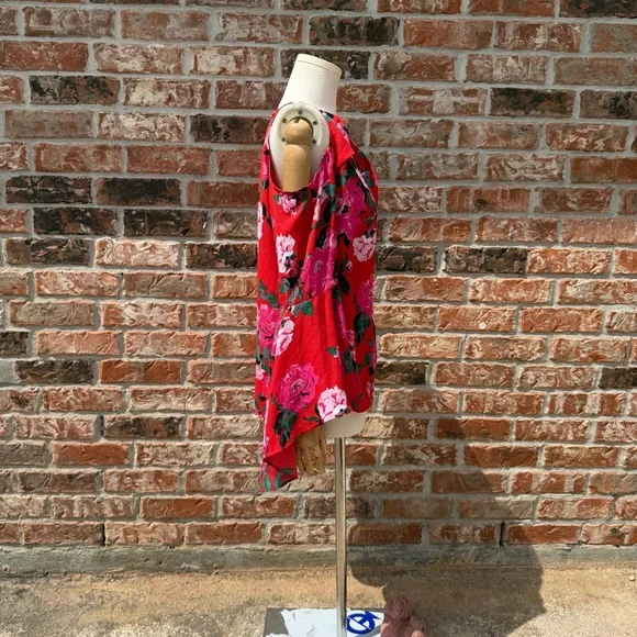 VTG Y2K Belle + Sky Red and White Bell Sleeve Blouse / S / Excellent condition - Picture 8 of 12